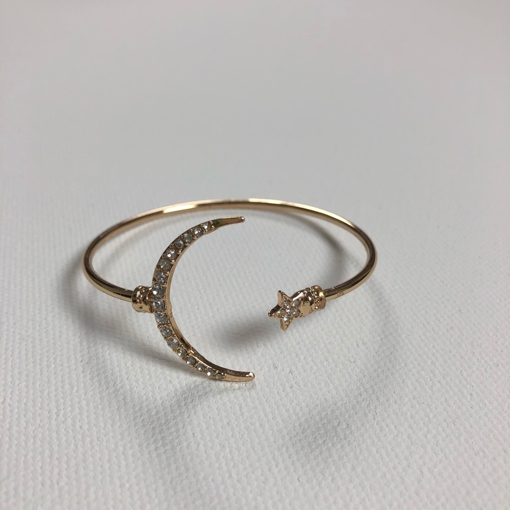 Moon and Stars Bangle Bracelet